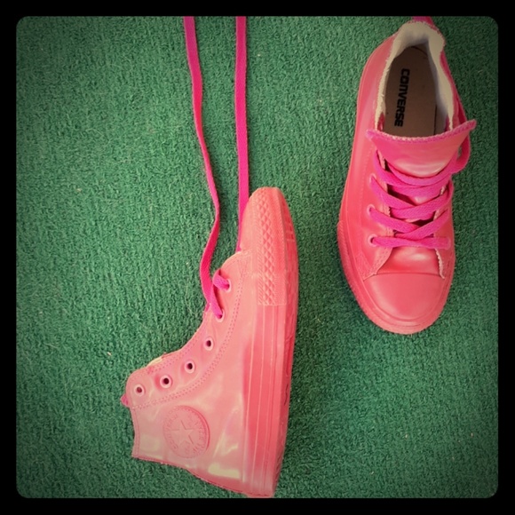 Hot Pink Rubber Converse. - Picture 3 of 7